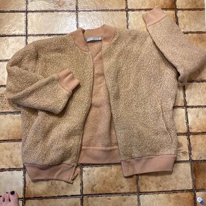 EUC Vince tan nubby sweater jacket sz L